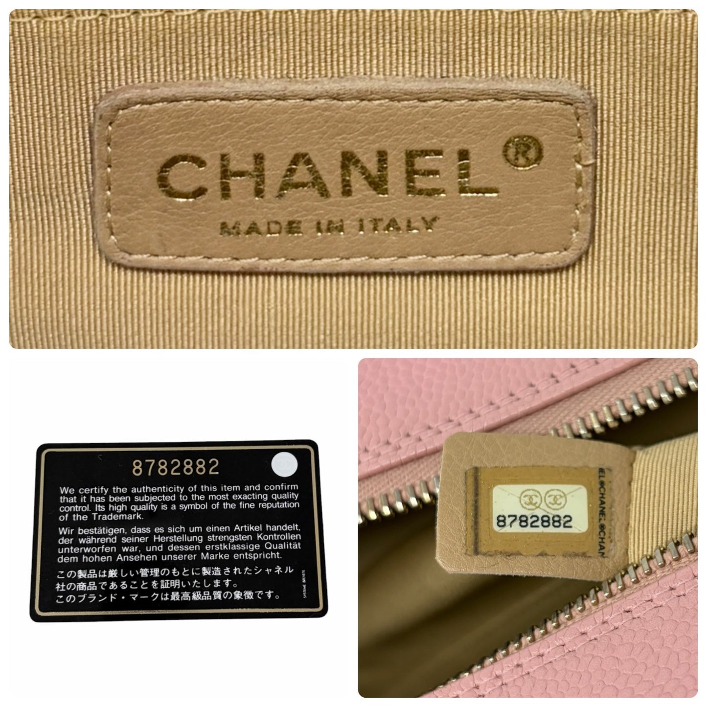CHANEL Vintage Bic CC Logo Timeless Quilted Leather Boston Bag Pink 902272