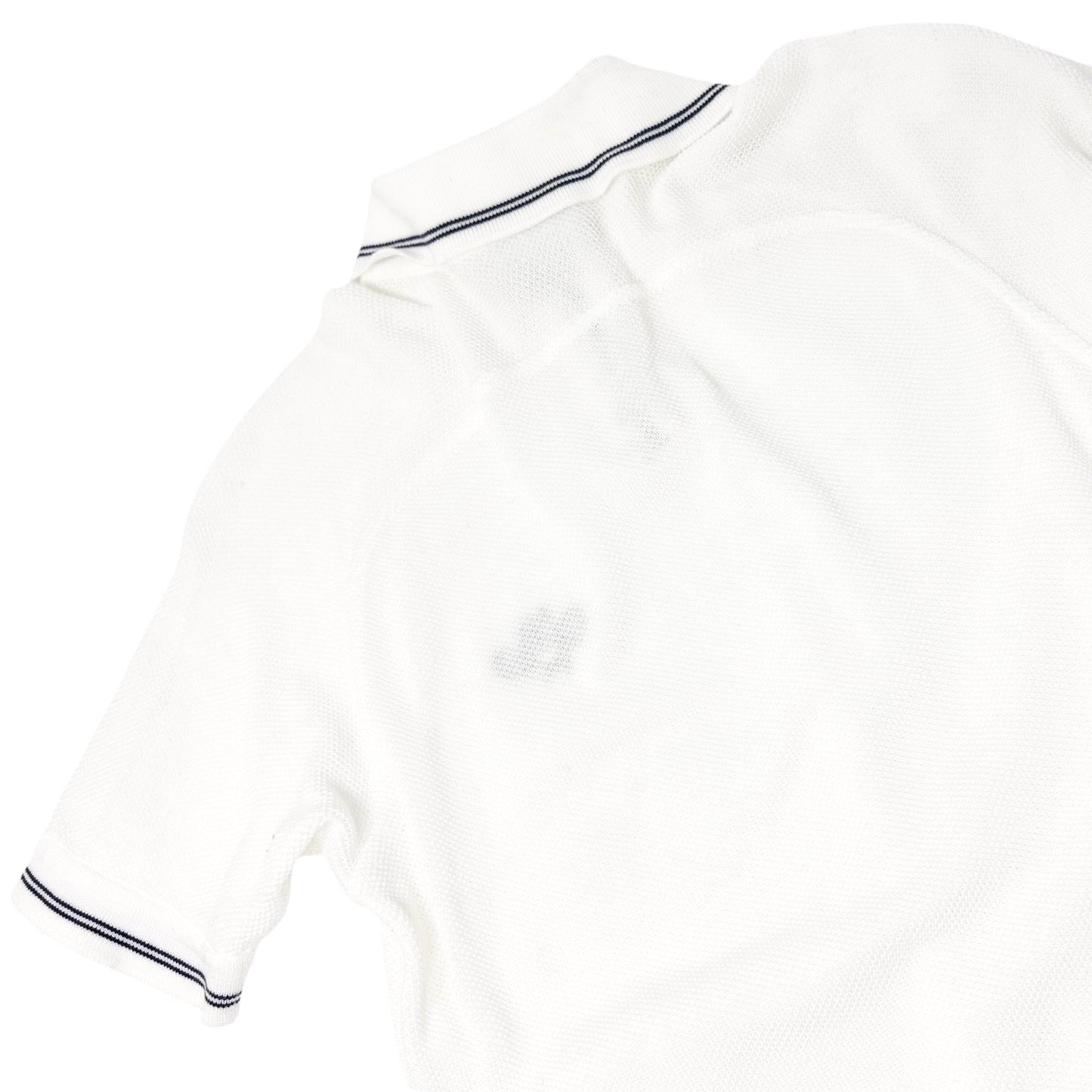CHANEL Sport Vintage 05P CC Tennis Racket Polo T-shirt Top #42 White Cotton