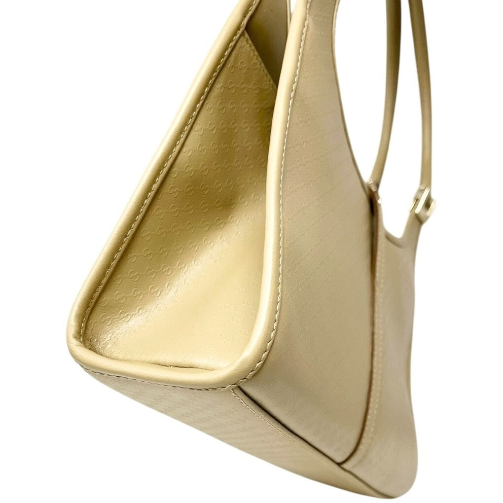 GUCCI Vintage Micro GG Monogram Logo Jackie Mini Bag Beige Gold Leather