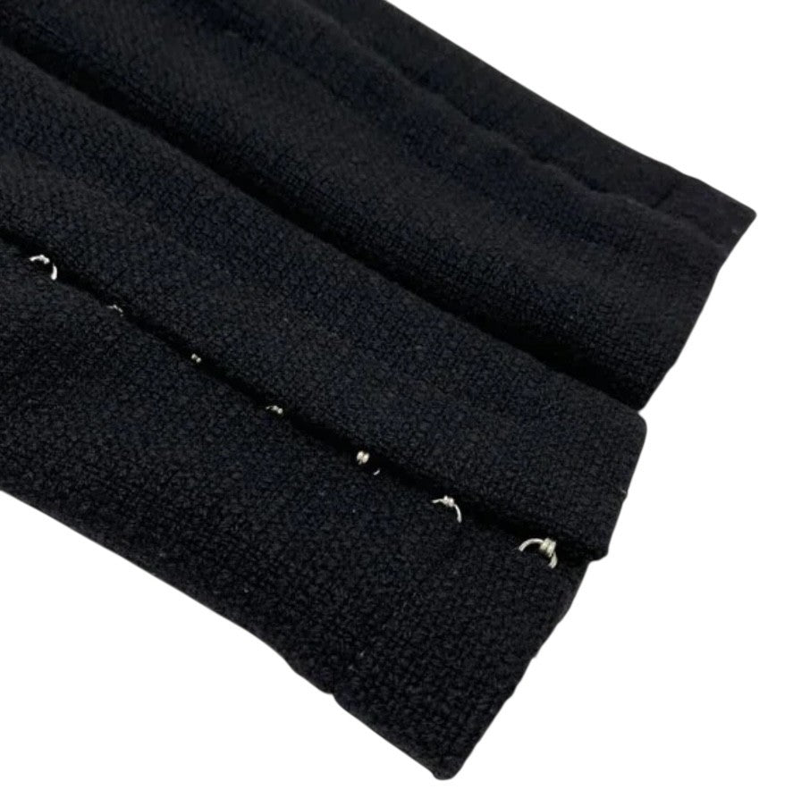 DOLCE&GABBANA Vintage Logo Rhinestone Jacket Top #38 Black Silver Wool