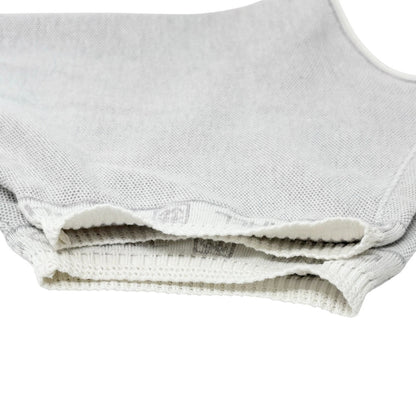 CHANEL Sport Vintage 08P CC Mark Logo Knit T-shirt Top #38 Gray White Cotton