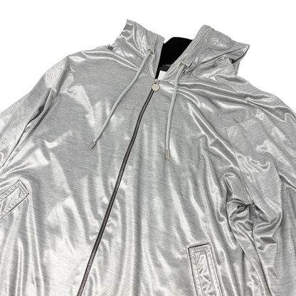 CHANEL Vintage P43484 Big CC Logo Zip Hoodie Jacket  #42 Silver Black 901958