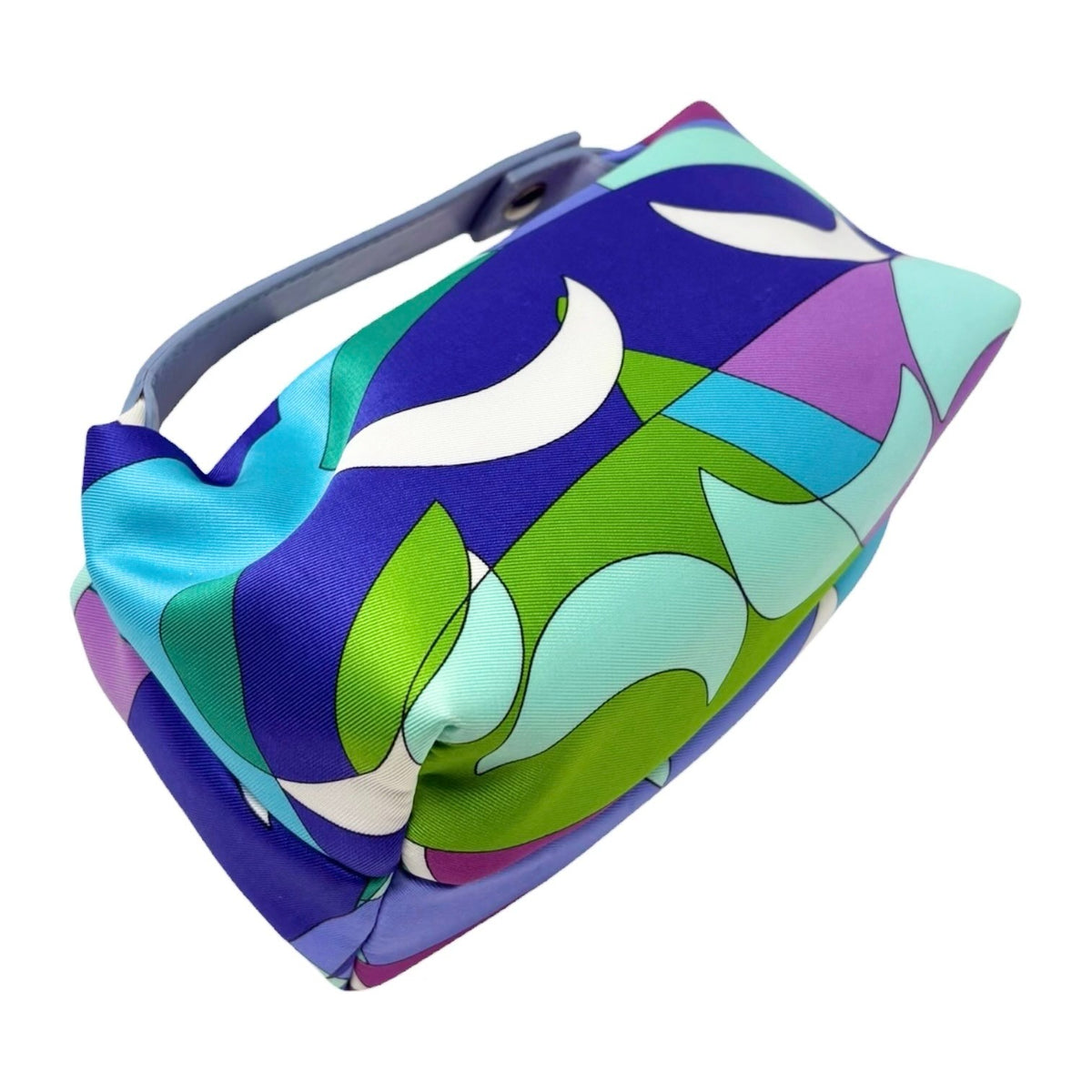EMILIO PUCCI Vintage Logo Geometric Print Mini Handbag Blue Multicolor 902806
