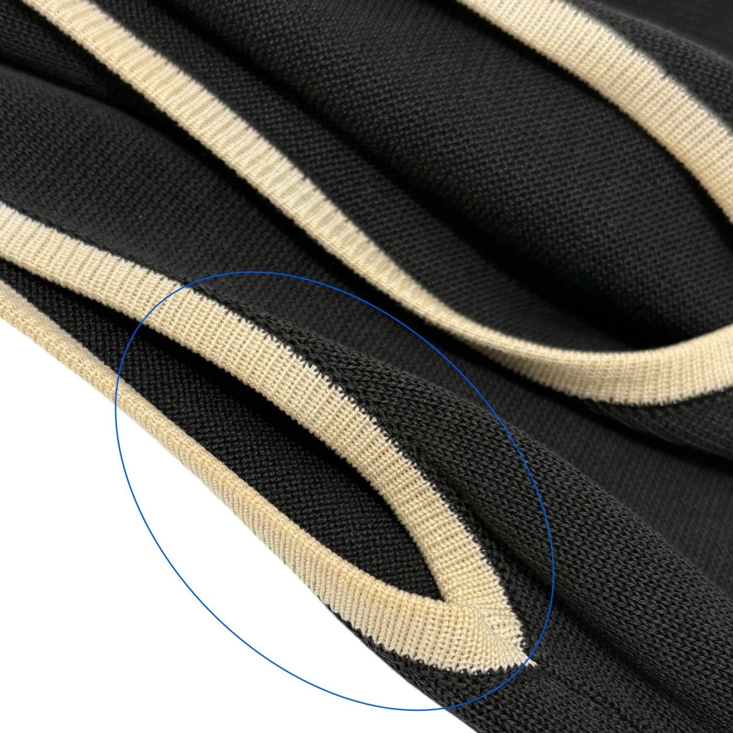 CHANEL Vintage 96C CC Mark Button Long One-piece Dress #40 Black Cream Cotton