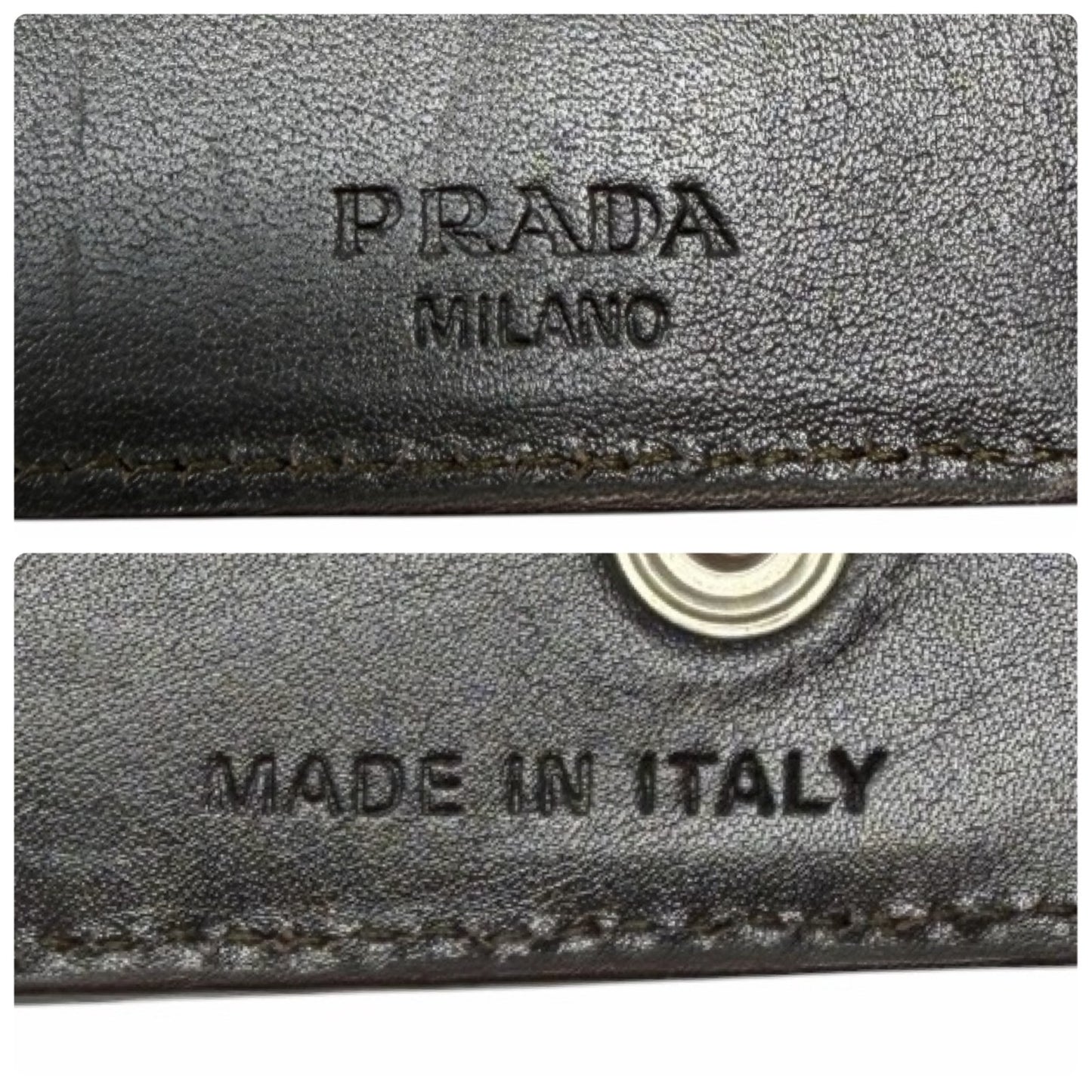 PRADA Vintage Triangle Logo Leopard Pony Hair Mini Key Case Brown Camel 902438