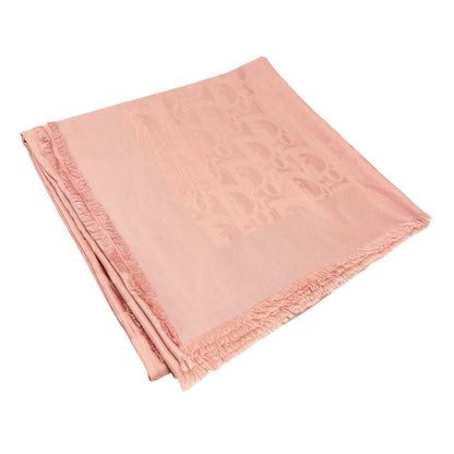 Christian Dior Vintage Logo Trotter Monogram Silk Scarf Shawl Pink 902070