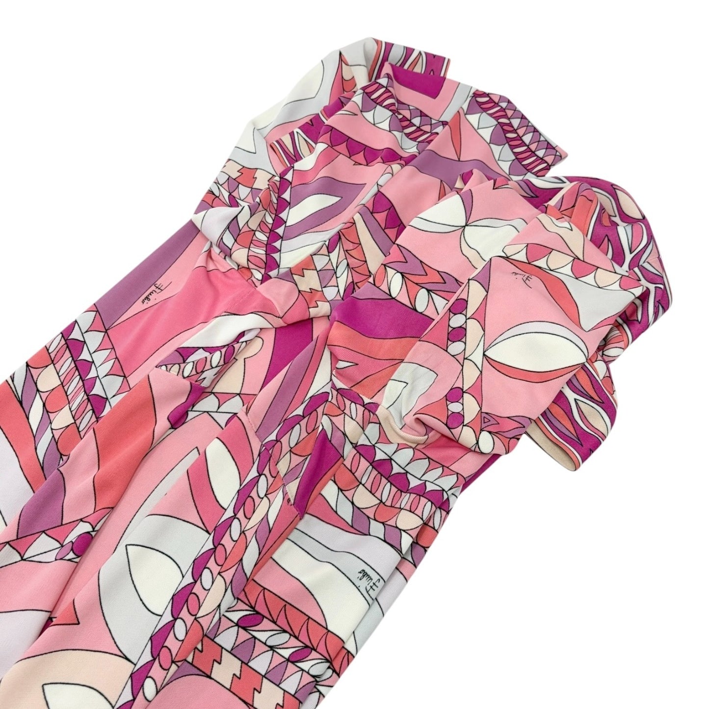 EMILIO PUCCI Vintage Mini Dress One-Piece #38 Pink Multicolor Rayon 901858