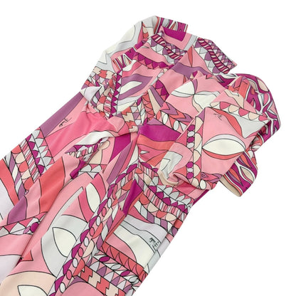EMILIO PUCCI Vintage Mini Dress One-Piece #38 Pink Multicolor Rayon 901858