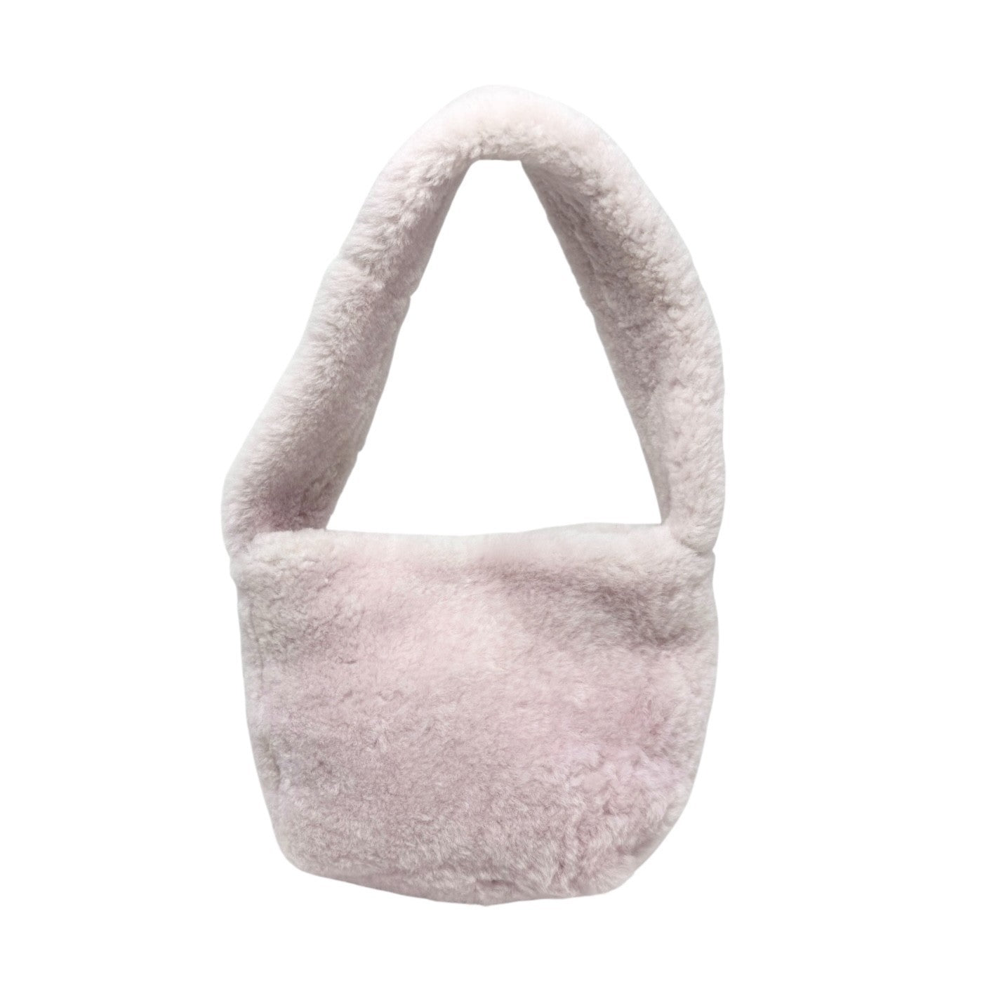 GUCCI Vintage GG Logo Fur Shoulder Bag Handbag Pochette Light Pink Gold