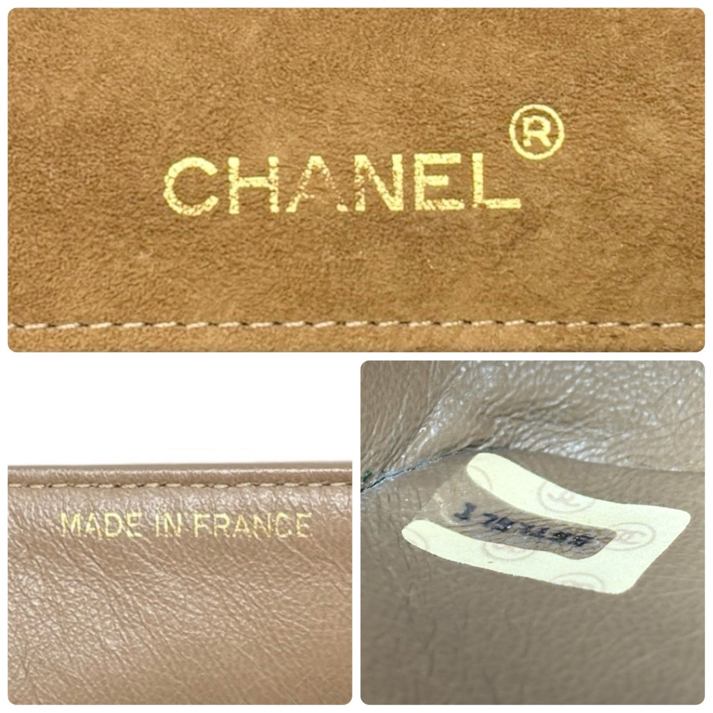 CHANEL Vintage CC Logo Turnlock Quilted Suede Flap Bag Brown Gold