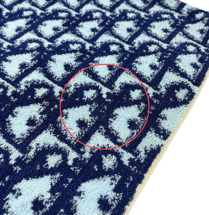 Christian Dior Vintage Trotter Monogram Beach Towel Accessory Blue Cotton RankAB