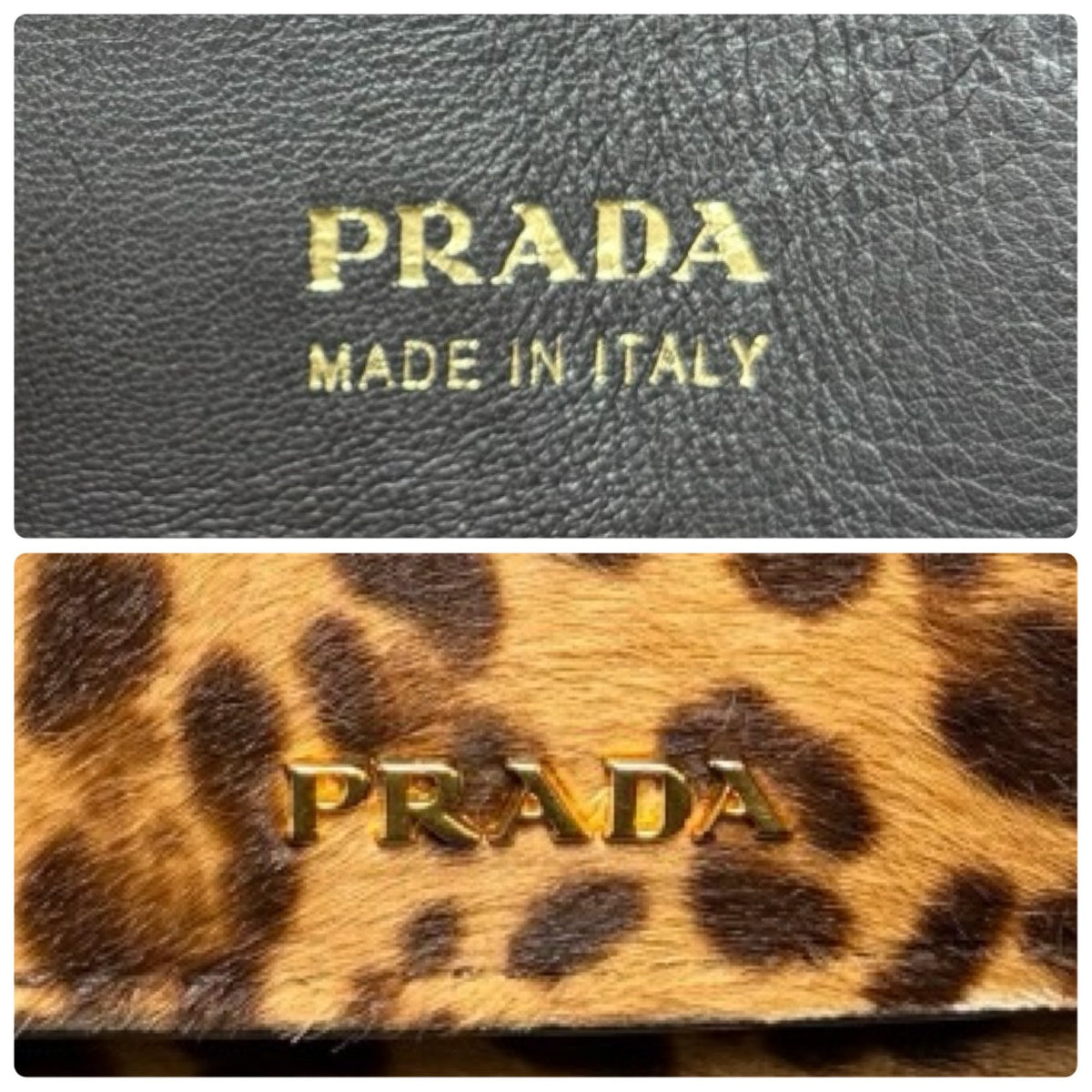 PRADA Vintage Triangle Logo Leopard Tote Bag Brown Black Pony Calf Hair 902452