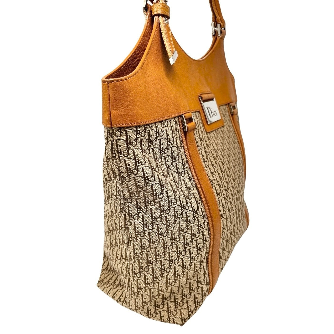 Christian Dior Vintage 2005 Trotter Monogram Street Chic Logo Tote Bag Canvas