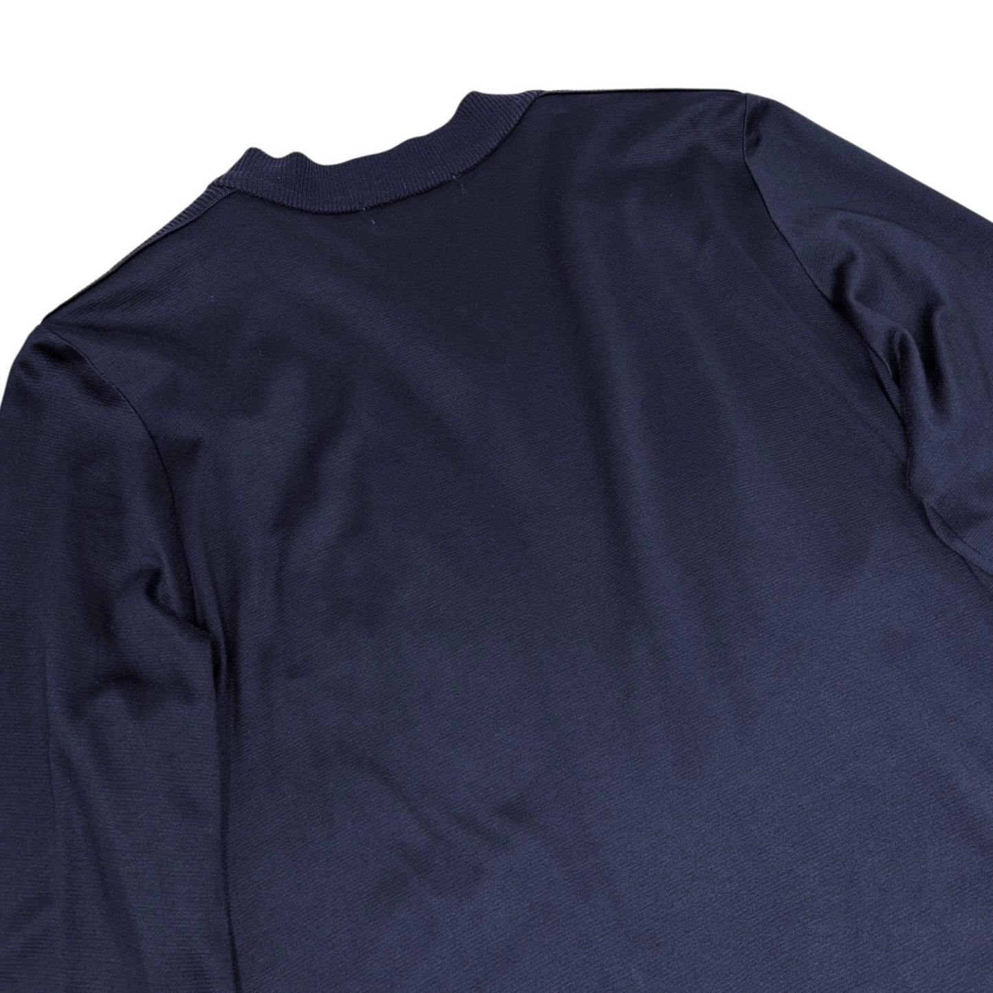 Yves Saint Laurent Vintage YSL Logo Cardigan Top #M Blue Gold Sweater 902072