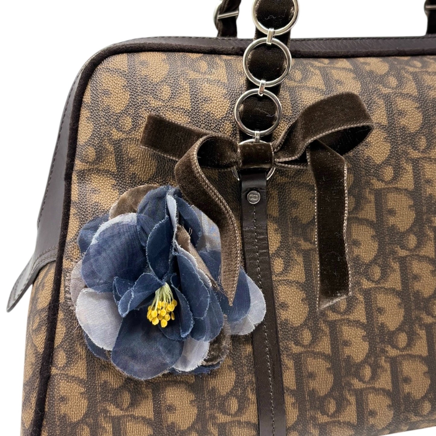 Christian Dior Vintage 2005 Trotter Monogram Romantique Shoulder Bag Brown PVC