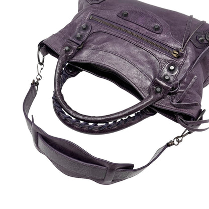 Balenciaga Vintage Classic City Mirror 2way Shoulder Leather Bag Purple 902462