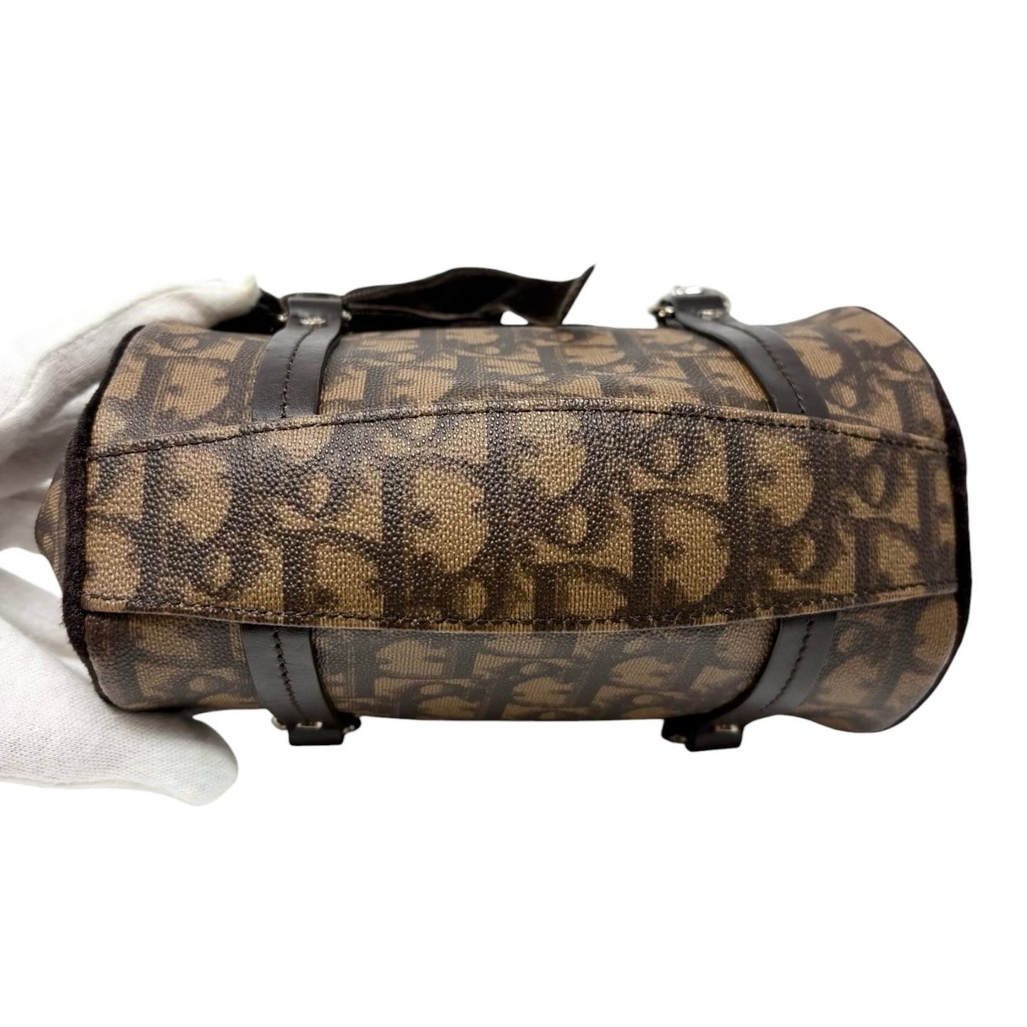Christian Dior Vintage 2005 Romantique Trotter Monogram Mini Bag Brown 901843
