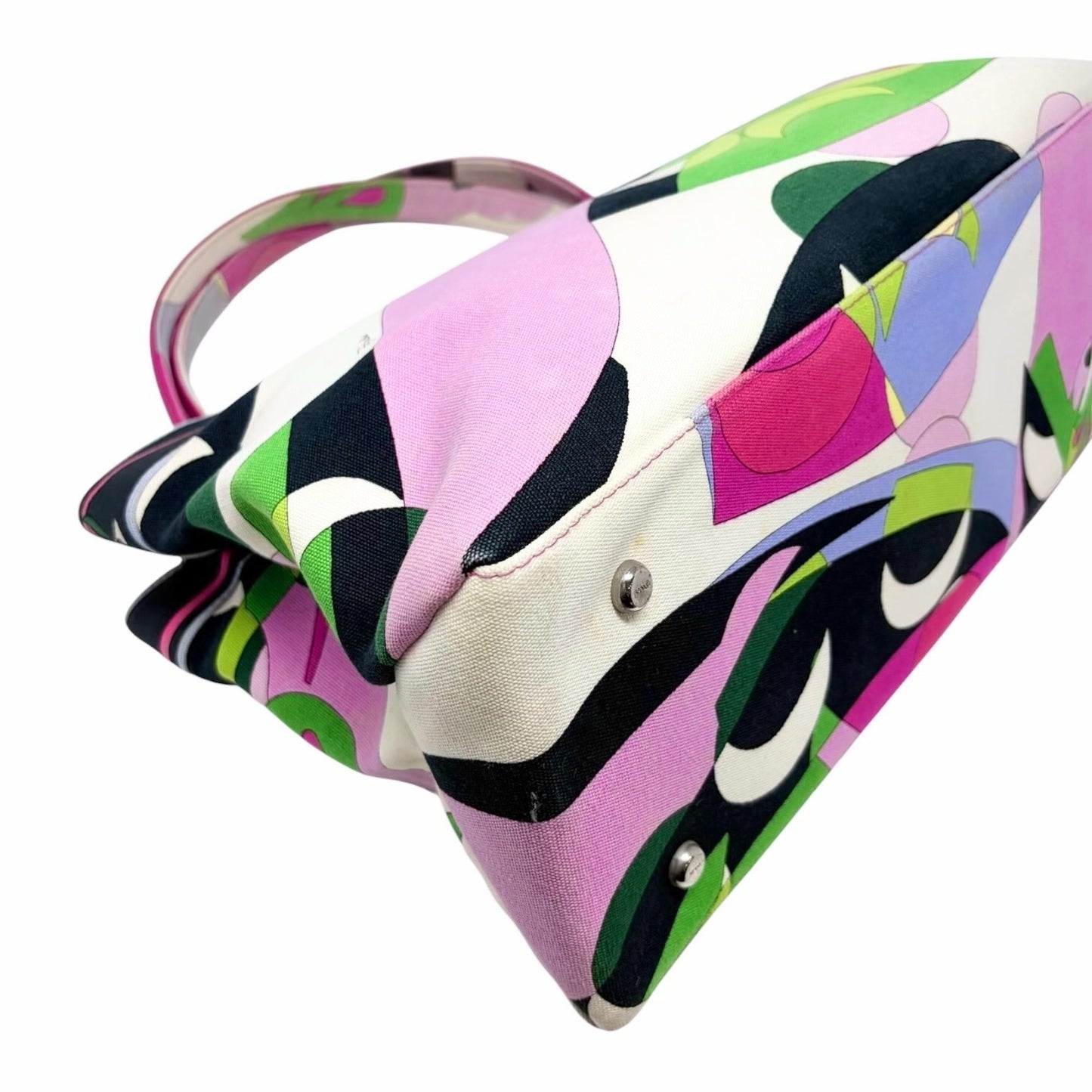 EMILIO PUCCI Vintage Logo Geometric Multicolor Tote Bag Pink  902039