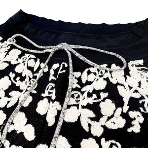 CHANEL Vintage P47652 CC Logo Short Pants #34 Shorts Black White Cotton Rayon