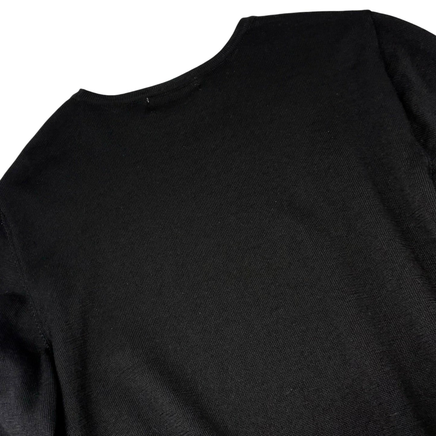 Yves Saint Laurent Vintage YSL Logo Knit Long Sleeve Top #M Black 901922