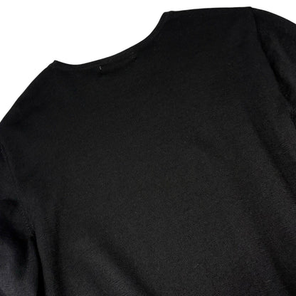 Yves Saint Laurent Vintage YSL Logo Knit Long Sleeve Top #M Black 901922