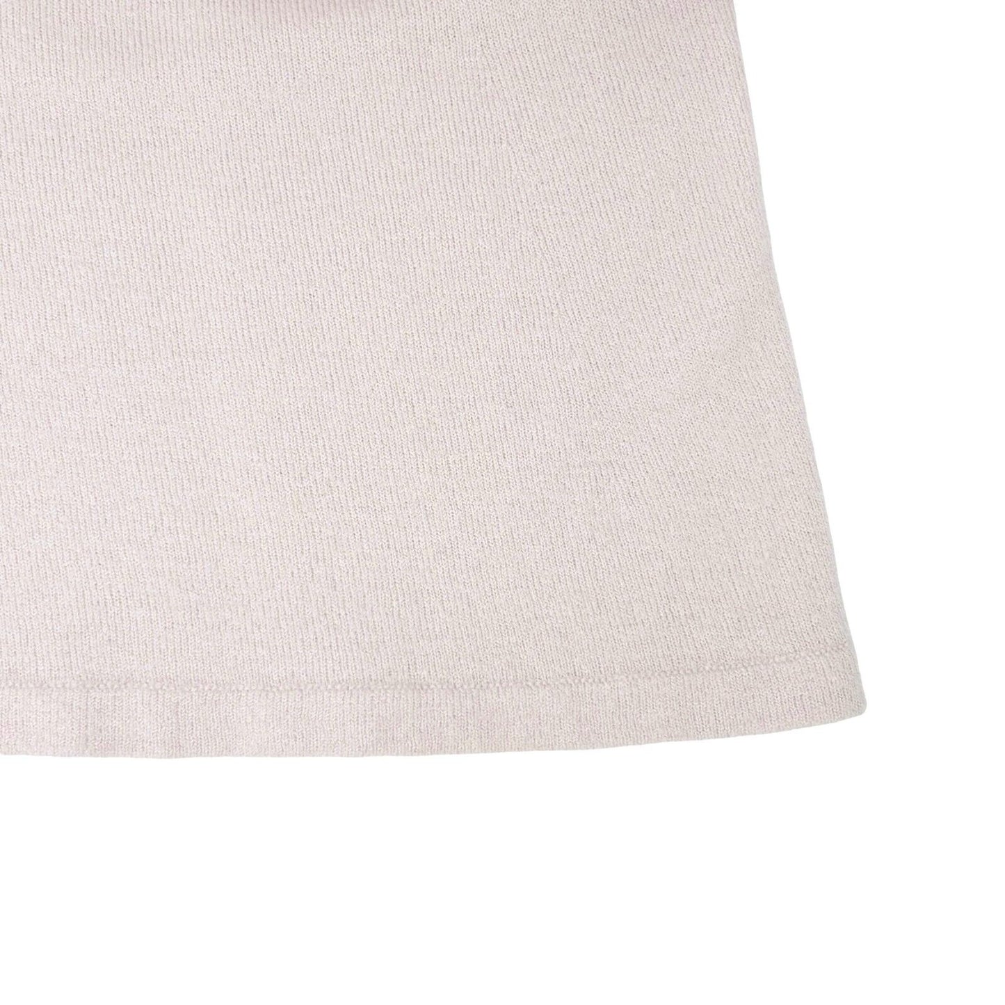 CHANEL Vintage 02A CC Mark Logo Knit T-shirt #38 Top Light Pink Cashmere Rank AB