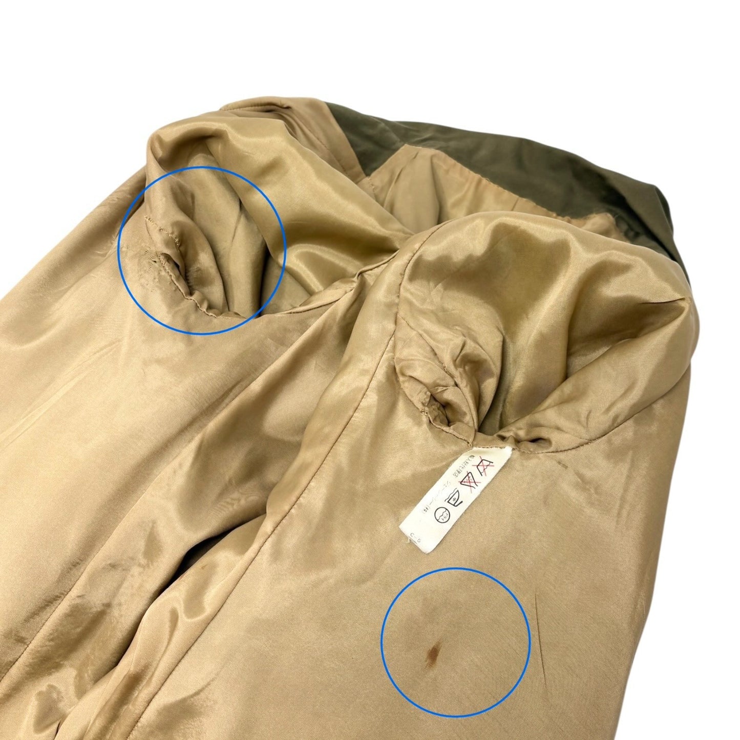 CELINE Vintage Macadam Logo Button Trench Coat Long Jacket Khaki Gold Cotton