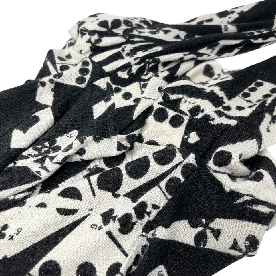 Christian Dior Vintage 2001 Dice Knit Top #36 Black White Wool Long Sleeve Card