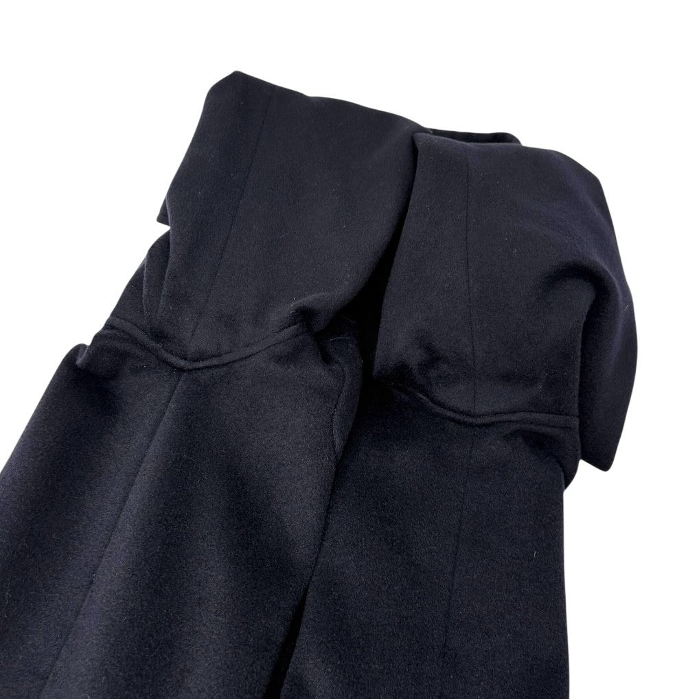 CHANEL Vinatage 95A CC Logo Button Coat Jacket #38 Cashmere Dark Blue Gold
