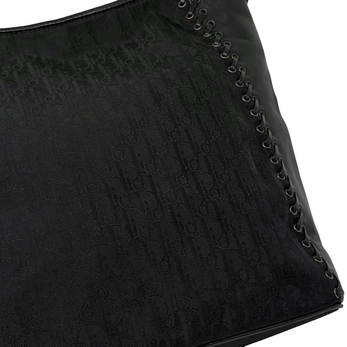 Christian Dior Vintage Trotter Monogram Canvas Ethnic Bag Heart Black 902480