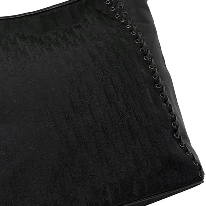 Christian Dior Vintage Trotter Monogram Canvas Ethnic Bag Heart Black 902480