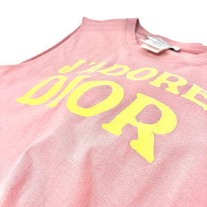 Christian Dior Vintage 2002 J'ADORE Logo Tank Top #38 Pink Yellow Sleeveless