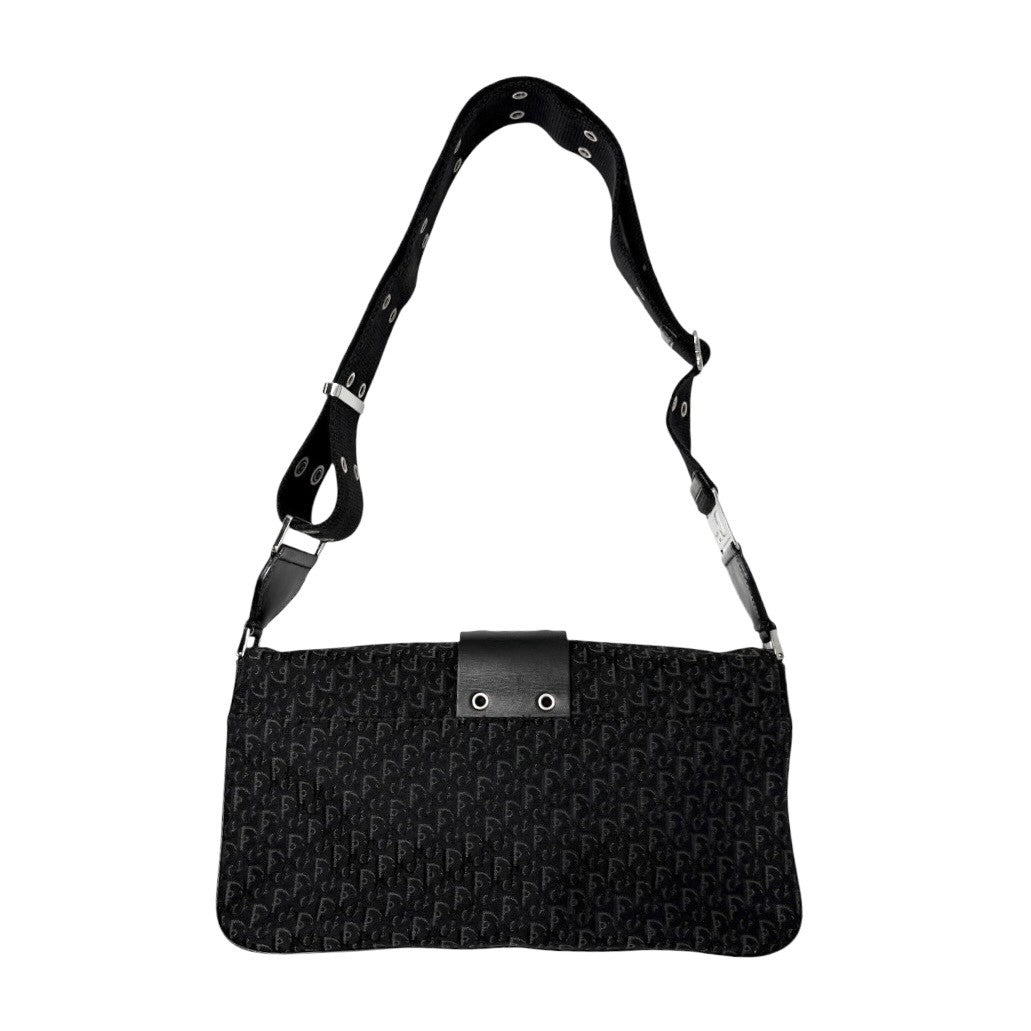 Christian Dior Vintage 2002 Trotter Monogram Street Chic 2way Bag Black Canvas
