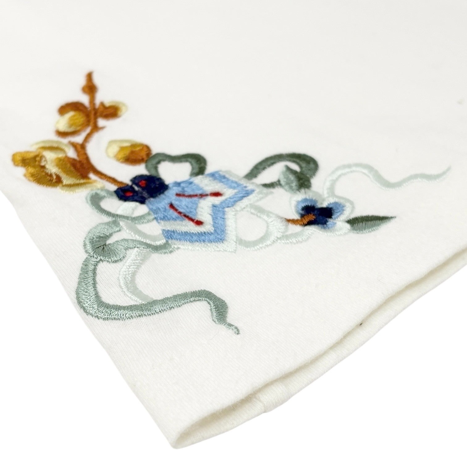 Christian Dior Vintage 2002 Goldfish Floral Embroidery Tank Top #38 White