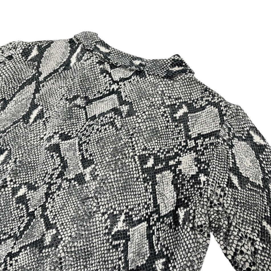 GUCCI Vintage Long Sleeve Shirt Top #38 Gray Blouse Viscose V-neck Rank AB