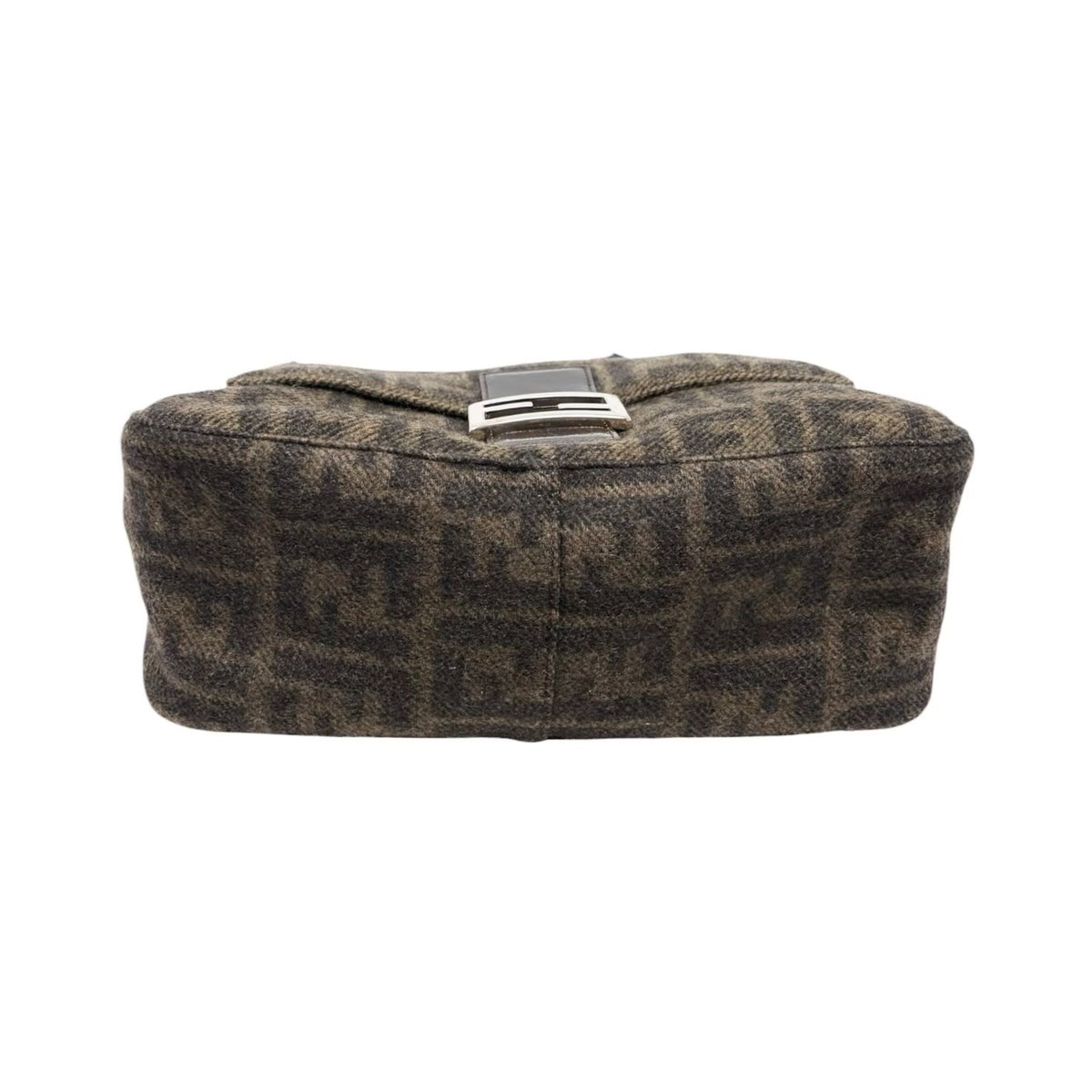 FENDI Vintage FF Zucca Cashmere Knit Mamma Baguette Shoulder Bag Brown 902052