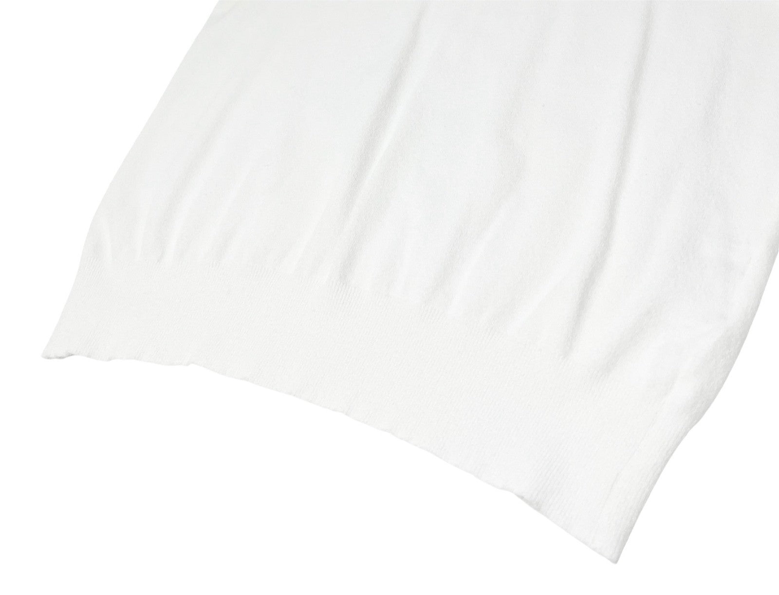 CHANEL Vintage 04C CC Logo Knit Top #42 Pullover White Beige Rayon Polyester