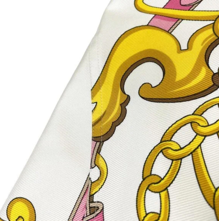 Christian Dior Vintage 2000 Logo Knee Length Skirt #40 White Pink Silk