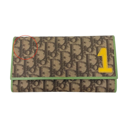 Christian Dior Vintage Trotter Monogram Rasta PVC Long Wallet Beige No.1 901972