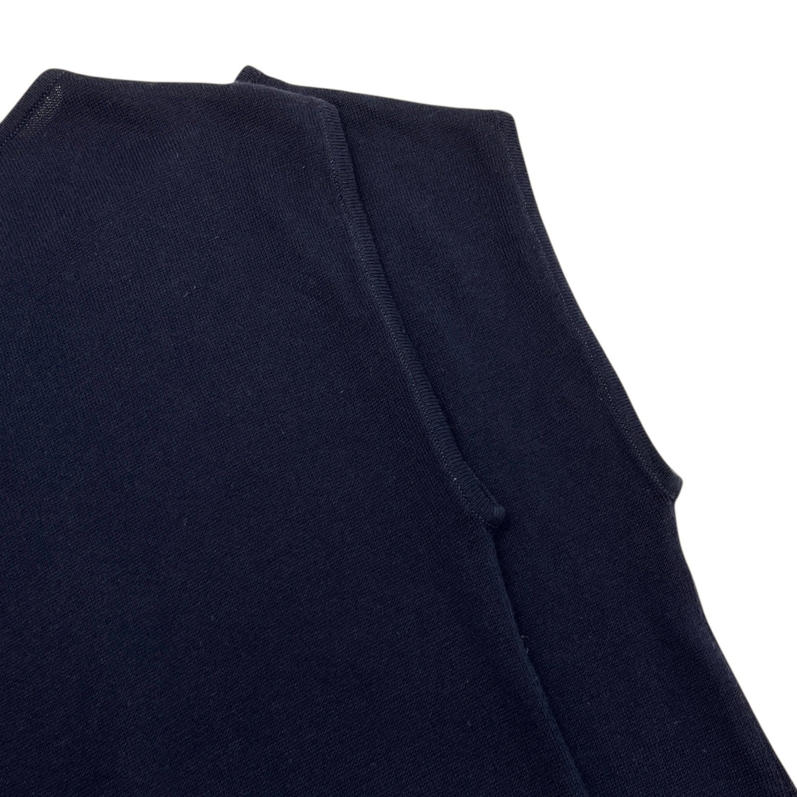 CHANEL Vintage 07P CC Mark Logo Summer Knit Top #36 Sleeveless Stitch Dark Blue
