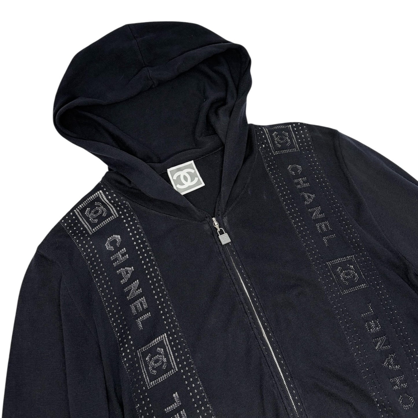 CHANEL Sport Vintage 07C CC Logo Zip Hoodie Jacket Top #36 Blue White 902073
