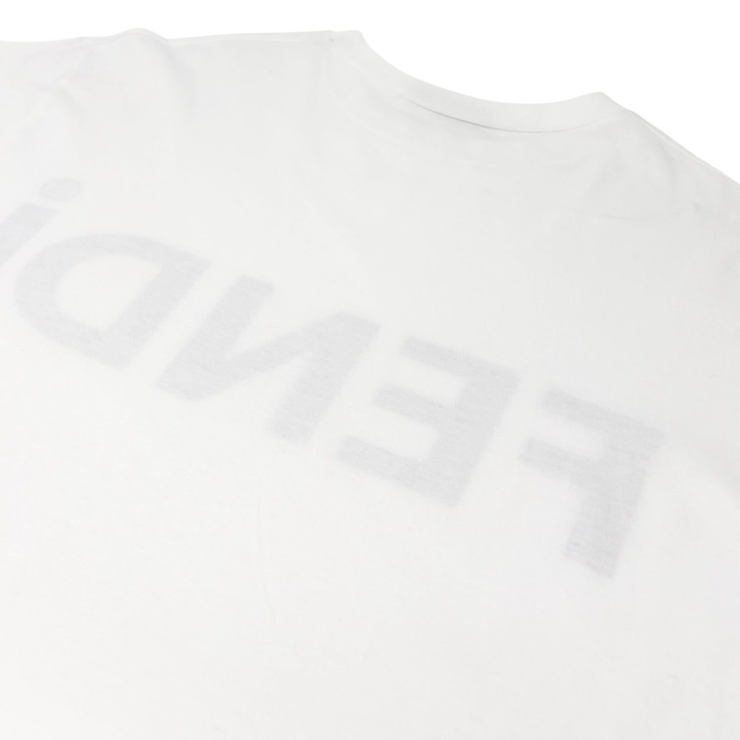 FENDI Vintage Big Logo Oversized T-shirt #42 Short Sleeve Top White Black Cotton