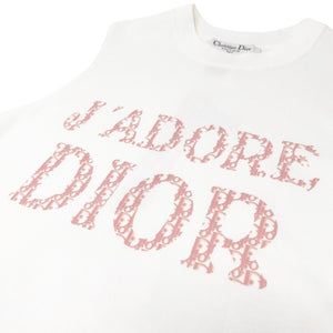 Christian Dior Vintage Trotter Monogram J'ADORE Logo Tank Top #36 White Rank AB