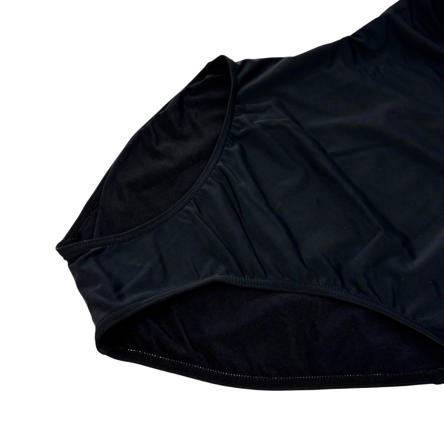 CHANEL Vintage 97P CC Mark Logo Swimwear Swimsuit #38 Black White Nylon