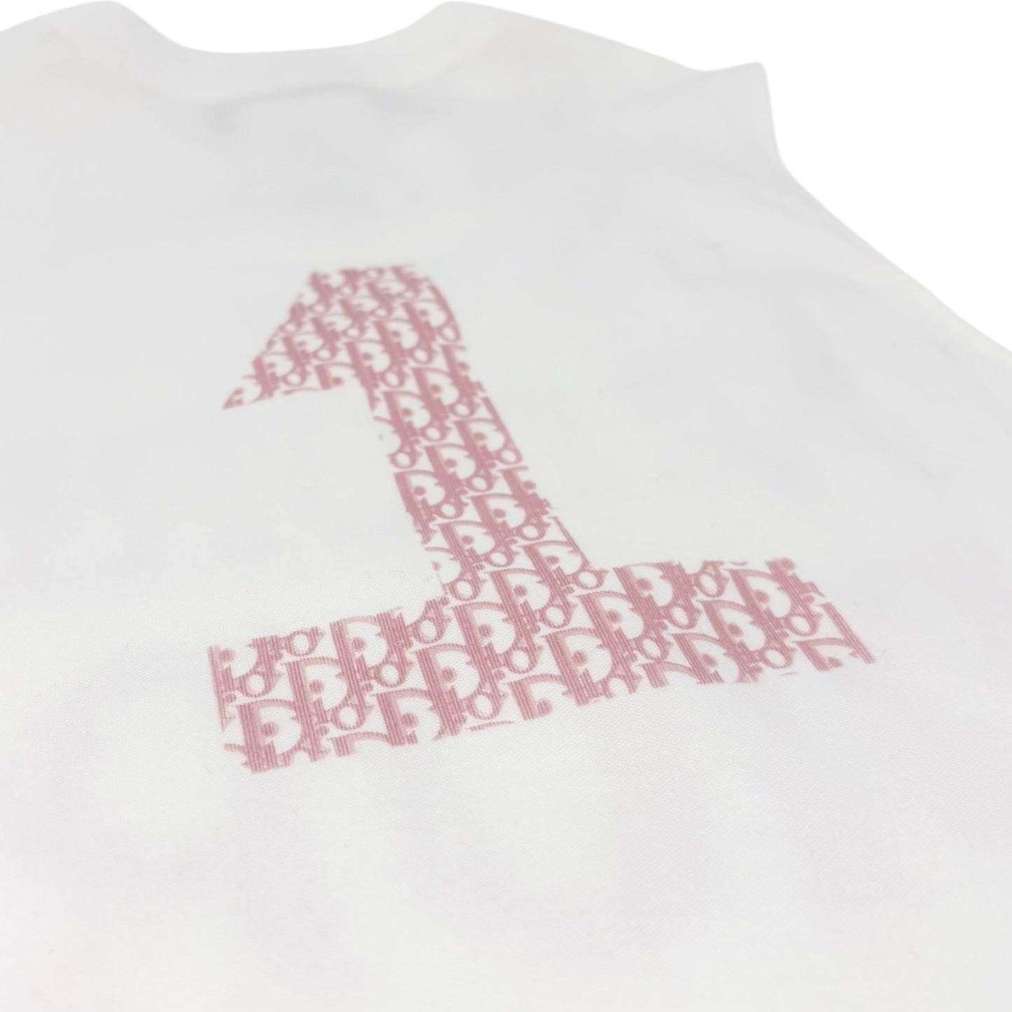 Christian Dior Vintage 2004 J'ADORE Logo Trotter Tank Top #36 White Pink