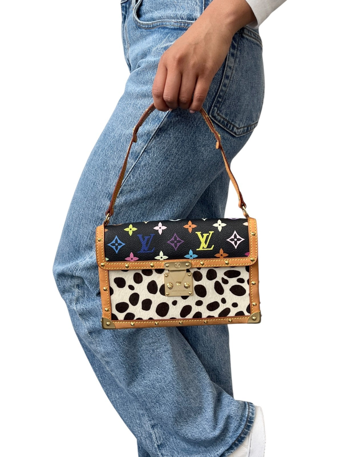LOUIS VUITTON Vintage Monogram Multicolor Sac Dalmatien Mini Bag Pony Calf Hair