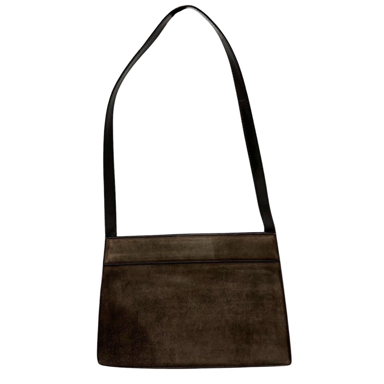 GUCCI Vintage G Square Logo Small Shoulder Bag Brown Gold Suede Leather