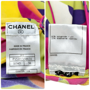 CHANEL Vintage 00T CC Mark Logo One-piece #38 Dress Multicolor Nylon Zip RankAB