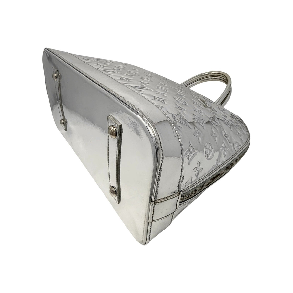 LOUIS VUITTON Vintage LV Monogram Miroir Alma GM Bag Metallic Silver 902368