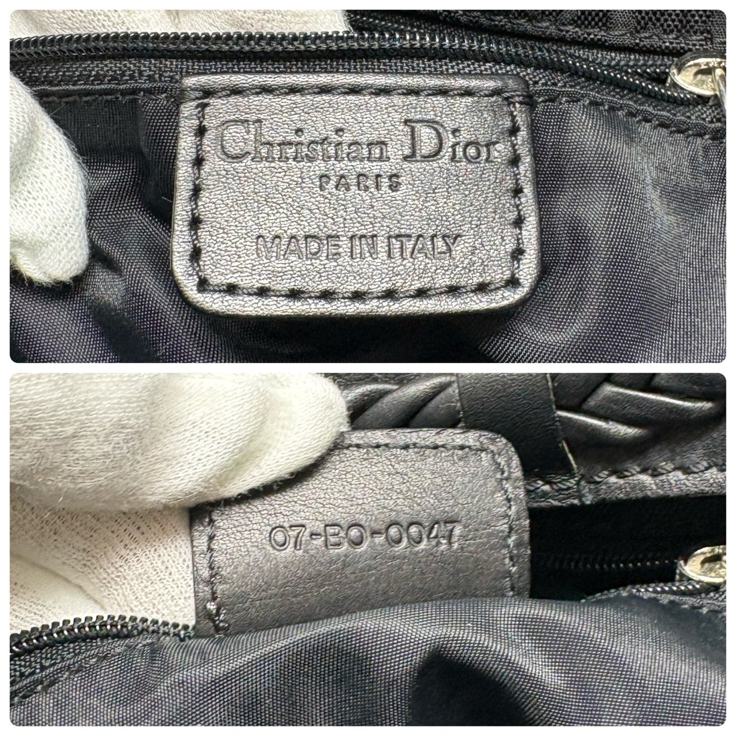 Christian Dior Vintage Trotter Monogram Canvas Ethnic Bag Heart Black 902268